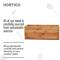 Rustic Scandinavian Redwood Open Trough Outdoor Planter Made in UK by HORTICO