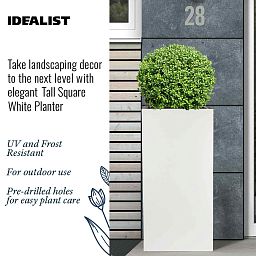 IDEALIST Lite Tall Square Contemporary Light Concrete Planter