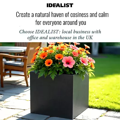 IDEALIST Lite Square Box Contemporary Light Concrete Planter