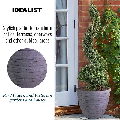 IDEALIST Lite Row Light Concrete Egg Planter