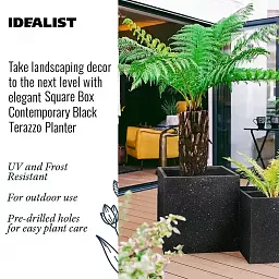 IDEALIST Lite Square Box Contemporary Marble Light Concrete Planter