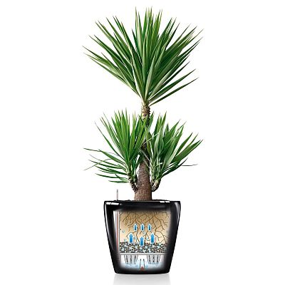 LECHUZA CLASSICO Round Poly Resin Self-watering Planter with Substrate