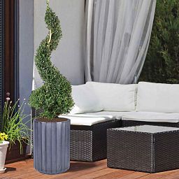 IDEALIST Lite Modern Ribbed Cylinder Round Outdoor Planter