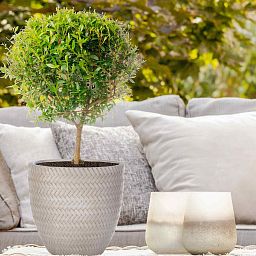 IDEALIST Lite Plaited Style Round Planter Outdoor Plant Pot