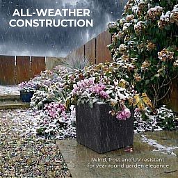 IDEALIST Lite Square Box Contemporary Marble Light Concrete Planter