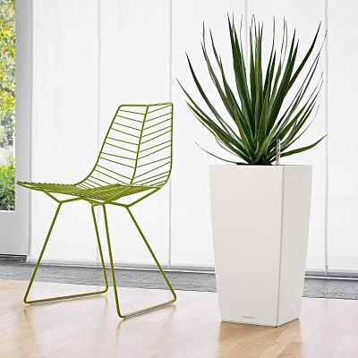 LECHUZA CUBICO Square Tall Poly Resin Self-watering Planter