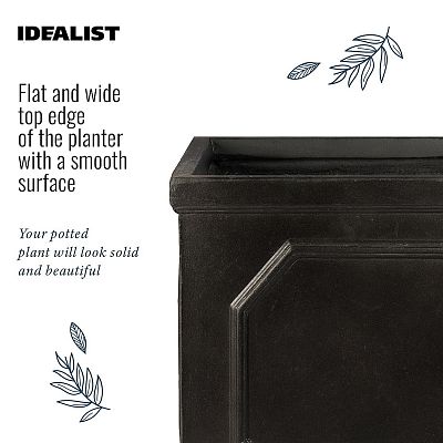 IDEALIST Lite Faux Lead Chelsea Light Concrete Tall Square Planter