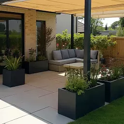 IDEALIST Lite Contemporary Light Concrete High Trough Planter