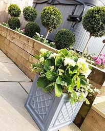 IDEALIST Lite Faux Lead Lattice Planter Light Concrete Square Box