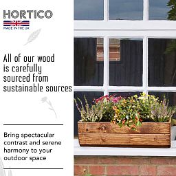Rustic Scandinavian Redwood Window Box Outdoor Planter Made in UK by HORTICO