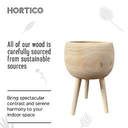 HORTICO TREND Wooden House Planter with Legs, Tall Indoor Plant Pot Stand with Waterproof Liner
