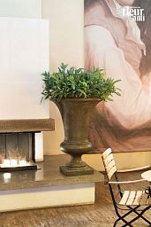 Amphora Vase Verdrigris-bronze Round Tall Polystone Outdoor Planter