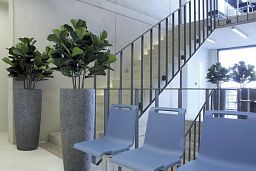 Rocky Round Tall Polystone Outdoor Planter