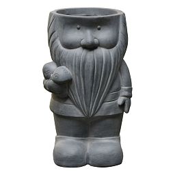IDEALIST Lite Gnome with Mushrooms Oval Plant Pot Outdoor