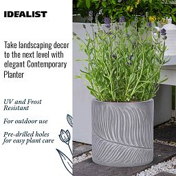 IDEALIST Lite Leaf Embossed Round Planter