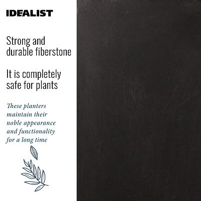 IDEALIST Lite Square Box Contemporary Light Concrete Planter Set