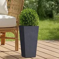 IDEALIST Lite Contemporary Faux Lead Dark Grey Light Concrete Garden T...