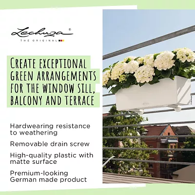 LECHUZA BALCONERA Color Trough Poly Resin Self-watering Planter