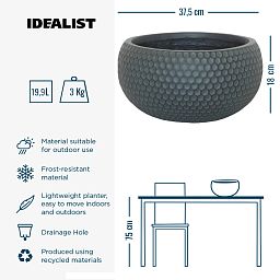 IDEALIST Lite Honeycomb Style Bowl Outdoor Planter