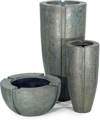 Patina Round Tall Polystone Outdoor Planter