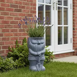 IDEALIST Lite Gnome with a Shovel Oval Plant Pot Outdoor