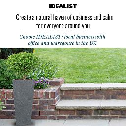 IDEALIST Lite Textured Concrete Effect Tall Tapered Outdoor Planter