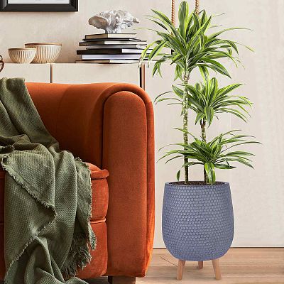 IDEALIST Lite Honeycomb Style Egg Planter on Legs, Round Pot Plant Stand Indoor