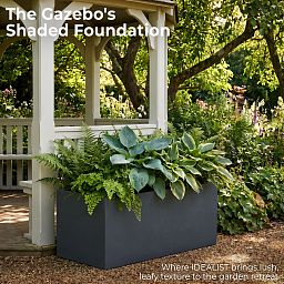 IDEALIST Lite Contemporary Light Concrete Trough Planter