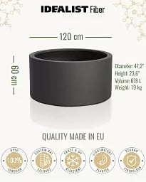 RING Round Jumbo Outdoor Fiberglass Planter