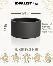 RING Round Jumbo Outdoor Fiberglass Planter