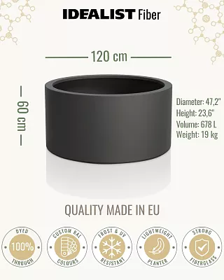 RING Round Jumbo Outdoor Fiberglass Planter