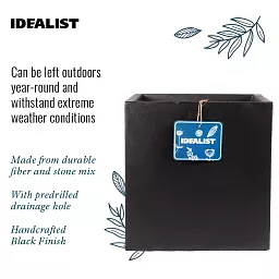 IDEALIST Lite Square Box Contemporary Light Concrete Planter