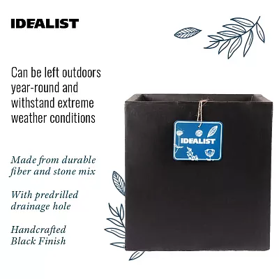 IDEALIST Lite Square Box Contemporary Light Concrete Planter