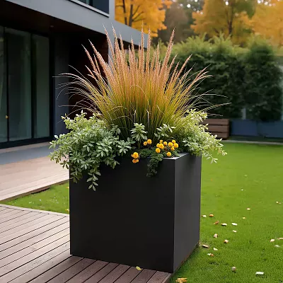 IDEALIST Lite Square Box Contemporary Light Concrete Planter
