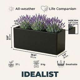 IDEALIST Lite Contemporary Light Concrete High Trough Planter
