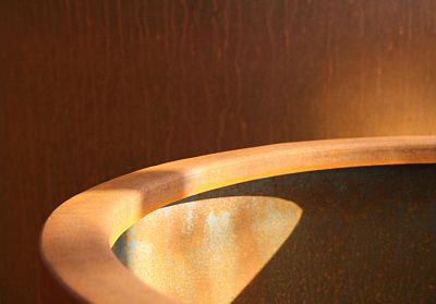 Atlas Round Tall Corten Steel Outdoor Planter