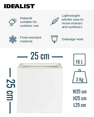 IDEALIST Lite Square Box Contemporary Light Concrete Planter