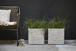Square Resin Planter by Cadix Capi Tutch Ribbed