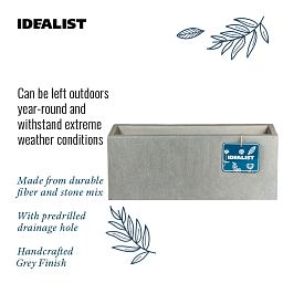 IDEALIST Lite Window Box Light Concrete Planter