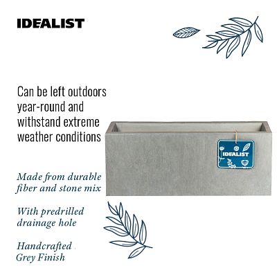IDEALIST Lite Window Box Light Concrete Planter