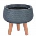 Plaited Style Bowl Planter on Legs, Round Pot Plant Stand Indoor by Idealist Lite