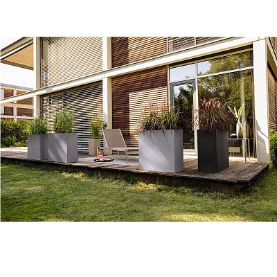 LECHUZA CANTO Stone Wide Trough Poly Resin Floor Self-watering Planter