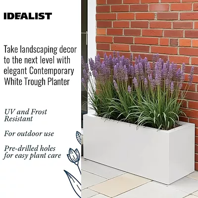 IDEALIST Lite Contemporary Light Concrete High Trough Planter