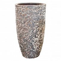 Lava Partner Round Tall Relic Rust Metal D55 H105 cm Planter, 249.3L