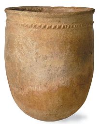 Mediterranean Fiberglass Round Tall Terracotta Planter Pot In/Out