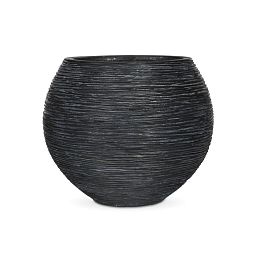 Round Ball Fiberstone Ribbed Planter by Cadix Capi Nature