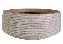 IDEALIST Lite Large Ribbed Taupe Light Concrete Garden Bowl Planter, O...