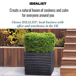 IDEALIST Lite Straw Ribbed Square Outdoor Planter
