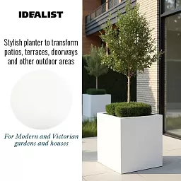 IDEALIST Lite Square Box Contemporary Light Concrete Planter