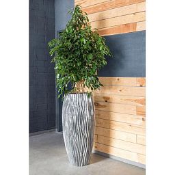 River Aluminium Round Tall Polystone Outdoor Planter